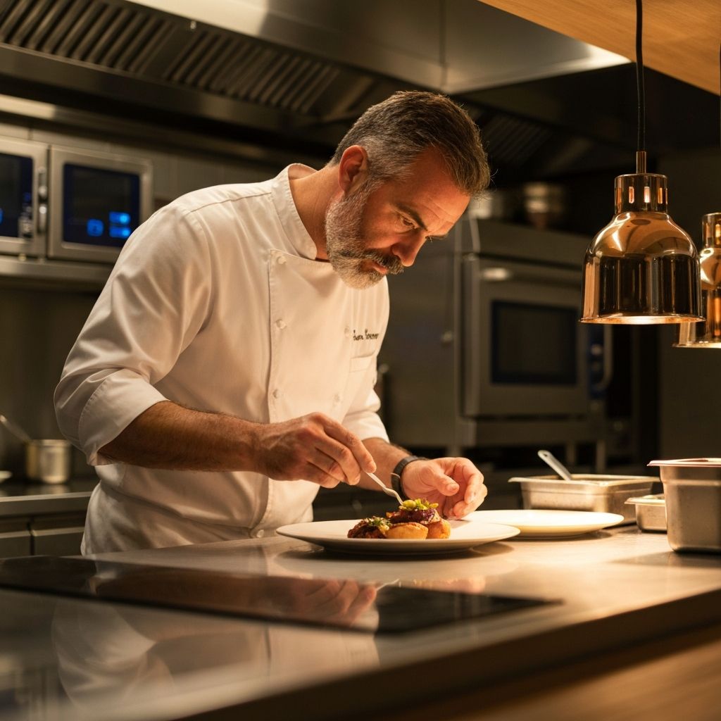 Chef preparing dishes
